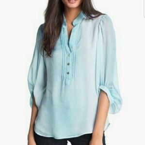 Blue and white DVF blouse size 12